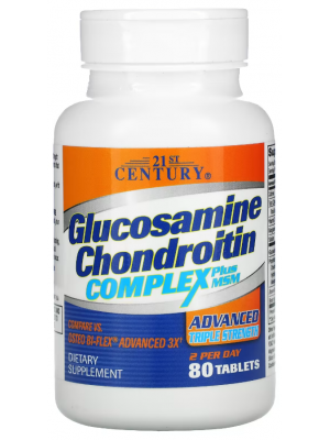 Хондропротекторы 21st Century Glucosamine Chondroitin Complex plus MSM (80 таб.)