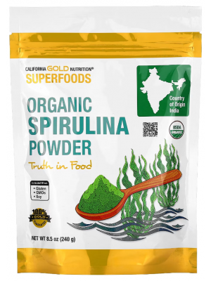 California Gold Nutrition Organic Spirulina Powder (240 гр.) Биологически активные добавки California Gold Nutrition Organic Spirulina Powder (240 гр.)