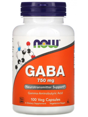 ГАМК (GABA) NOW GABA 750 mg (100 капс.)