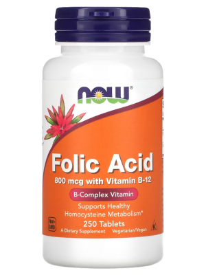 Отдельные витамины NOW Folic Acid (250 таб.)