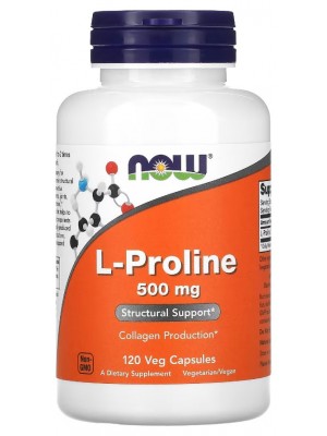 NOW L-Proline 500 mg (120 капс.) Отдельные аминокислоты NOW L-Proline 500 mg (120 капс.)