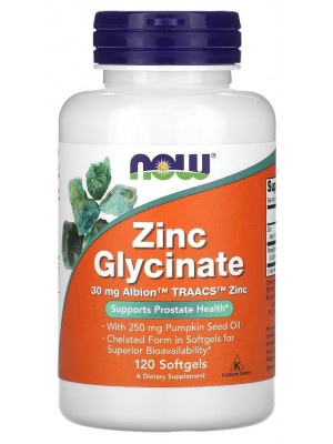 NOW Zinc Glycinate 30 mg (120 софт.) Минералы NOW Zinc Glycinate 30 mg (120 софт.)