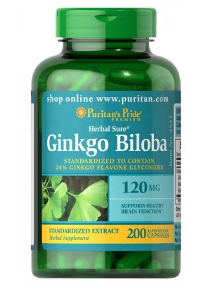 Puritan's Pride Ginkgo Biloba 120mg (200 капс.) Биологически активные добавки Puritan's Pride Ginkgo Biloba 120mg (200 капс.)
