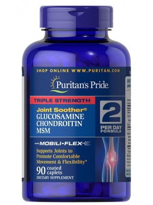 Puritan's Pride Glucosamine Chondroitin MSM Triple Strength (90 таб.) Хондропротекторы Puritan's Pride Glucosamine Chondroitin MSM Triple Strength (90 таб.)