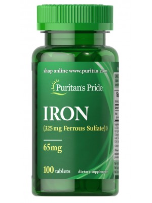 Puritan's Pride Iron 65mg (100 таб.) Минералы Puritan's Pride Iron 65mg (100 таб.)