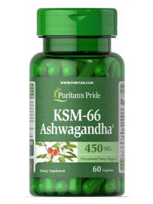 Puritan's Pride KSM-66 Ashwagandha 450 mg (60 капс.) Биологически активные добавки Puritan's Pride KSM-66 Ashwagandha 450 mg (60 капс.)