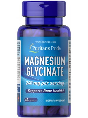 Puritan's Pride Magnesium Glycinate 240 mg (60 капс.) Минералы Puritan's Pride Magnesium Glycinate 240 mg (60 капс.)
