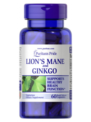 Биологически активные добавки Puritan's Pride Lion's Mane and Ginkgo (60 капс.)