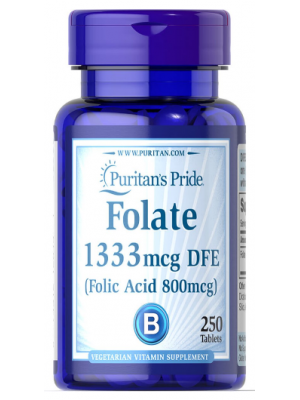 Puritan's Pride Folic Acid 800 mcg (250 таб.) Отдельные витамины Puritan's Pride Folic Acid 800 mcg (250 таб.)
