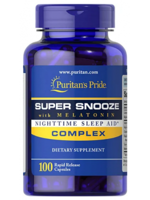 Puritan's Pride Super Snooze with Melatonin (100 капс.) Восстановители сна Puritan's Pride Super Snooze with Melatonin (100 капс.)