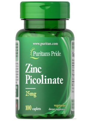 Puritan's Pride Zink Picolinate 25 mg (100 таб.) Минералы Puritan's Pride Zink Picolinate 25 mg (100 таб.)