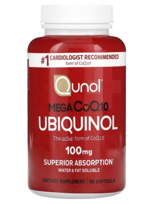 Qunol Mega COQ10 Ubiquinol 100 mg (60 софт.) Биологически активные добавки Qunol Mega COQ10 Ubiquinol 100 mg (60 софт.)