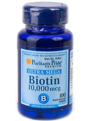 Puritan's Pride Biotin 10000 mcg (100 капс.) Биотин Puritan's Pride Biotin 10000 mcg (100 капс.)